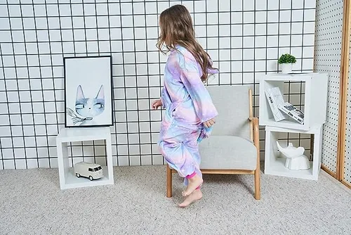 Vista 4 de UDERUI Pijama de unicornio para niños, disfraz de cosplay de una sola pieza, ropa de fiesta de animales, para niñas y niños