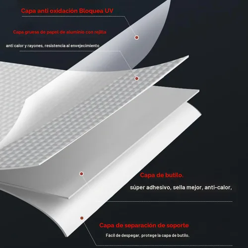 Vista 5 de Cinta de butilo impermeable, cinta de sellado de butilo de papel de aluminio para fugas, cinta de goma butílica para cosechar barcos, sellado