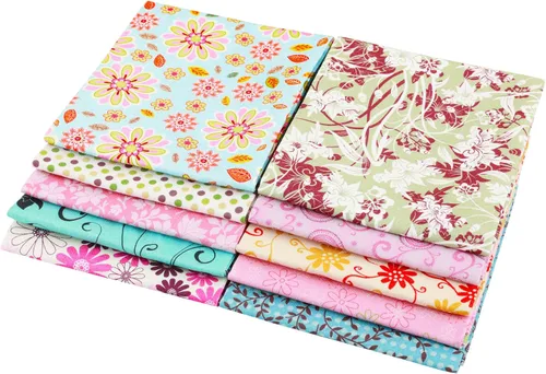 Vista 3 de Craftido -25 Opciones- Paquetes de Tela de Acolchado 100% Algodón 10 piezas Fat Quarters 18"x21" - Peso Medio 5.2 oz - Algodón Suave para Acolchado