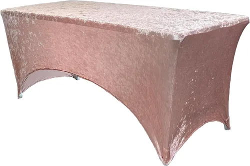Vista 7 de YOUR CHAIR COVERS - Mantel rectangular de terciopelo ajustable de elastano de 6 pies, para patio, mantel elástico, color negro