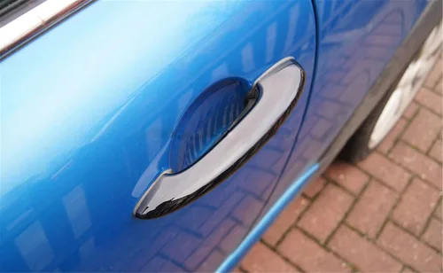 Vista 4 de Cubierta para manija de puerta lateral exterior de automóvil, carcasa de ABS brillante, accesorio compatible con Mini Cooper Serie R Mini Cooper