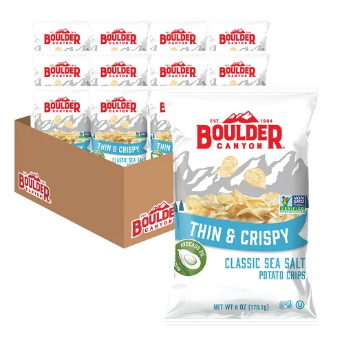 Vista 31 de Boulder Canyon Papas fritas - Hickory BBQ (1.5 oz/Caja de 55)