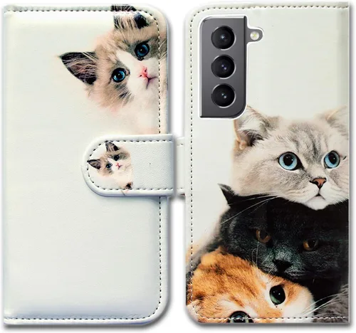 Vista 21 de Bcov Funda para Galaxy S22 Plus, funda de piel con tapa y soporte para tarjeta y soporte para Samsung Galaxy S22 Plus 5G / S22+ Patrón de pájaro