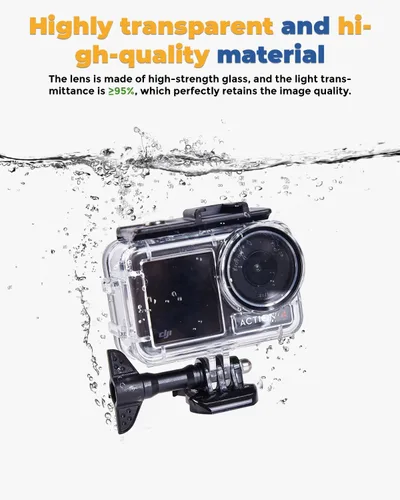 Vista 3 de Waterproof Housing Case with Dive Filters for DJI Osmo Action 5 Pro/4/3, Support 60 m/197 ft Deep Diving, Underwater Case with High Transmission