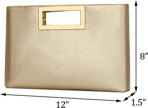 Vista 6 de Bolso de mano KKXIU para mujer, de cuero vegano, bolso formal de noche para eventos, para bodas, fiestas de graduación, de novia