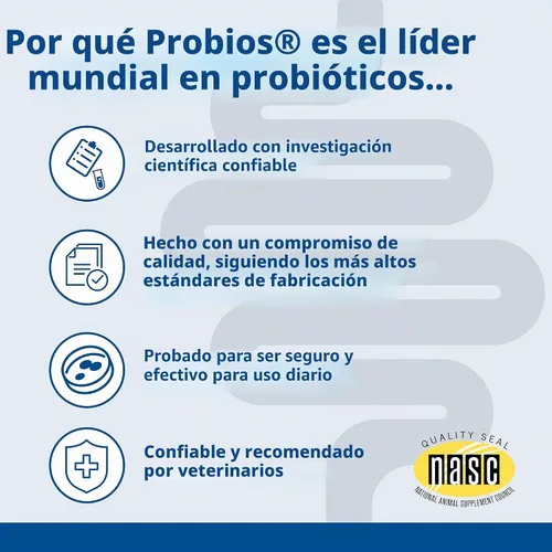 Vista 8 de Probios Apoyo Digestivo Probiótico para Todas las Especies, Probióticos para la Salud Intestinal, Polvo Dispersable, 240 g