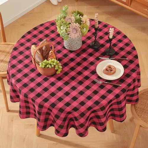 Vista 15 de TruDelve Cotton Square Tablecloths 52x52 Inch Card Table Tablecloth Blue Fabric Farmhouse Tablecloth(Blue,52"x52",Square)
