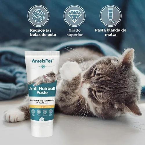 Vista 2 de AmeizPet - Remedio para bolas de pelo para gatos, sabor a queso, 4.23 onzas (4.23 oz)