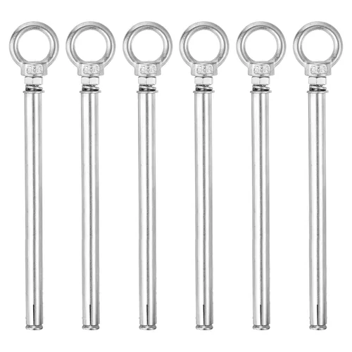 Vista 43 de uxcell Aro de elevación de la expansión, 8pcs M6x50mm 304 tornillo de expansión de acero inoxidable con anillo de ojo para pared de ladrillo