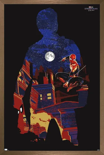 Vista 15 de Trends International Marvel Spider-Man: No Way Home - Póster de pared de silueta, 22.4 pulgadas de largo x 14.7 pulgadas, versión enmarcada