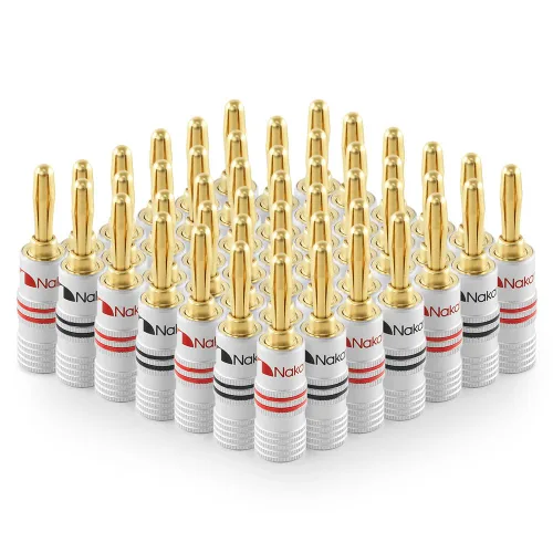 Vista 10 de Nakamichi Excel Series - Enchufes tipo banana chapados en oro de 24 quilates, calibre 18 AWG, tamaño de 0.157 in para altavoces, amplificador