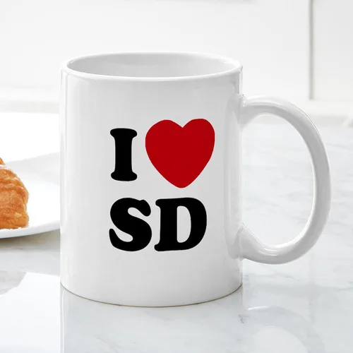 Vista 5 de CafePress I Love San Diego - Taza de café de cerámica (11.0 fl oz)