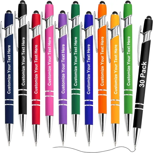 Vista 10 de 10 bolígrafos personalizados personalizados con nombre y texto, bolígrafos personalizados con punta de lápiz digital grabado, regalo para mujeres