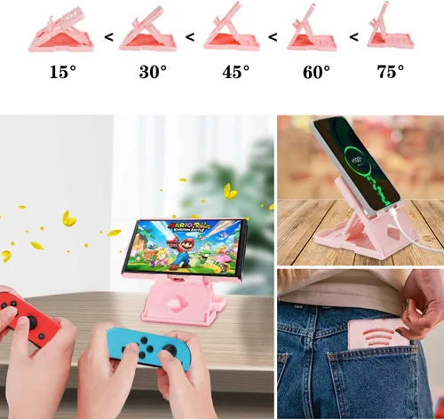 Vista 5 de Accessories Bundle for Nintendo Switch OLED - YOOWA girly Accessory Kit NS Oled Set with Carrying Case Protective Cover Screen Protector Game Card