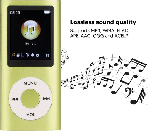 Vista 2 de Reproductor de MP3, reproductor con pantalla LCD de 1.8 pulgadas, mini puerto USB, grabadora de voz digital clásica delgada con radio FM, altavoz