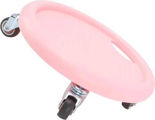 Vista 9 de Tabla de ejercicios abdominales, equipo de entrenamiento abdominal, patineta unisex para ejercicios abdominales, 4 rodillos de 360 grados con Rosado