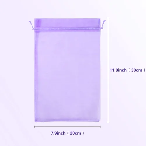 Vista 2 de Zwish Paquete de 100 bolsas de regalo de organza de 8 x 12 pulgadas, 10 colores sólidos mezclados para dulces, chocolate, fiesta, Navidad, regalo