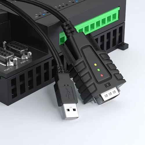 Vista 2 de DriverGenius Cable adaptador USB a serie RS232 DB9 con 3 ledes - Prolific PL2303 - para Windows 11 y macOS 14 Sonoma (USB232A-B, 3 pies/3.3 ft)