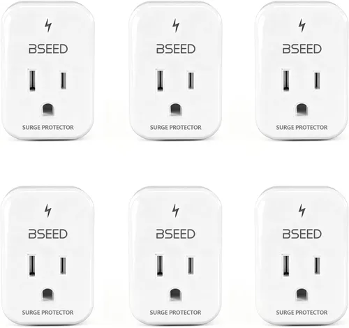 Vista 7 de BSEED Protector de sobretensiones de 1620 julios, 1800 W, mini protector de sobretensiones para refrigerador, PC, TV, Xbox, PS5, electrodomésticos