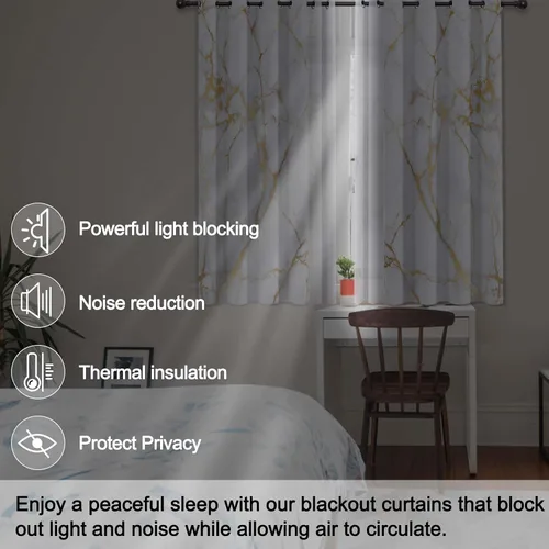 Vista 2 de Cortinas opacas de mármol blanco, modernas cortinas abstractas transparentes para sala de estar y dormitorio, diseño de cortina y gasa que puede
