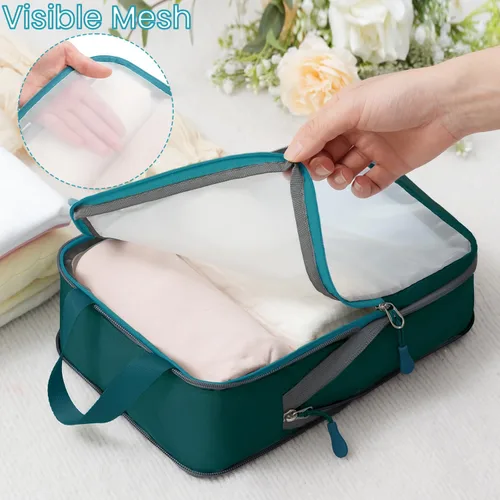 Vista 72 de BAGAIL 4 Set/6 Set Ultraligero Compresión Embalaje Cubos Organizador de Embalaje para Accesorios de Viaje Equipaje Maleta Mochila