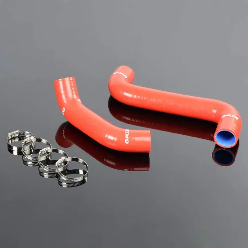 Vista 14 de PIT66 Kit de manguera de radiador de silicona, compatible con Impreza WRX GDA/GGA STi GDB/GGB EJ20 2002-2007 negro con abrazaderas