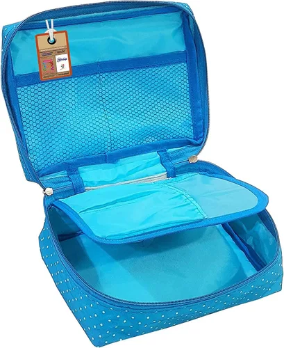 Vista 3 de atorakushon Estuche de viaje para maquillaje, organizador de cosméticos, bolsa de almacenamiento portátil para artistas, bolsa con cremallera