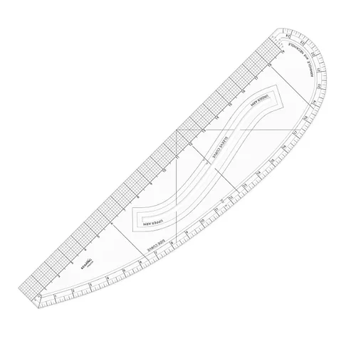 Vista 13 de KEARING Regla clásica curva francesa acrílica de 9 pulgadas (9.1 in), varía la forma de curva, regla de curva de medición de cadera transparente