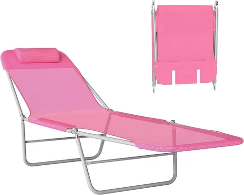 Vista 13 de Outsunny - Silla tumbona plegable, respaldo reclinable, color negro