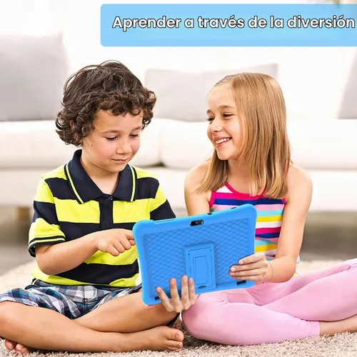 Vista 4 de Tableta para niños de 10 pulgadas Android 13 con estuche a prueba de golpes, Quad-Core 32GB, 512GB ampliable, control parental, aplicaciones Azul