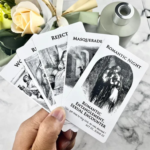 Vista 5 de [Romeo & Julieta] Baraja de cartas Oráculo de amor, cartas de tarot con significado en ellas, Oracle Deck responde todo sobre el amor
