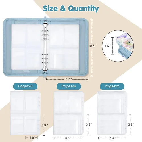 Vista 2 de Estuche organizador de viaje para joyas, libro portátil de piel sintética con bolsillos transparentes con cremallera para collares, aretes, pulseras