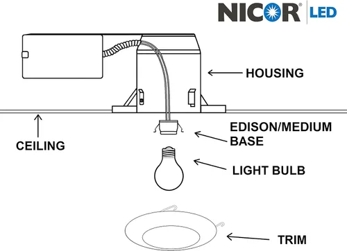Vista 9 de NICOR Lighting Moldura de Ducha Empotrada Blanca de 6 Pulgadas con Lente Albalite (17505)