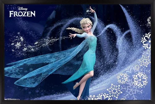 Vista 8 de Trends International Disney Frozen - Póster de pared de Elsa, 22.4 pulgadas de largo x 14.7 pulgadas, versión enmarcada en madera de granero