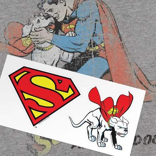 Vista 6 de Camiseta y calcomanías de los cómics de Superman and His Dog DC