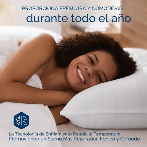 Vista 4 de downluxe Juego de 2 almohadas de plumas de ganso y plumón, colección de hotel, para dormir de espalda, estómago o de lado, tamaño Queen