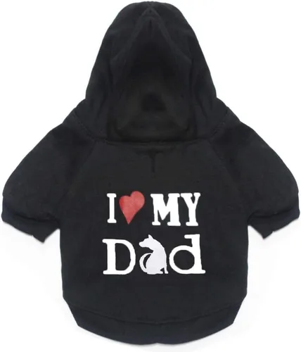 Vista 2 de Ropa para perros y mascotas, suéter suave y grueso para cachorros, sudaderas con capucha de invierno negro para cachorros para perros pequeños