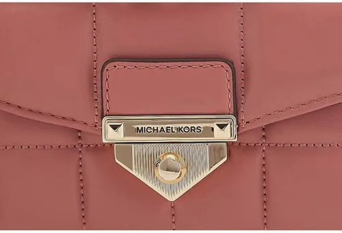 Vista 4 de Michael Kors Soho - Bolso de hombro grande de cuero acolchado, color rosa, Rosa
