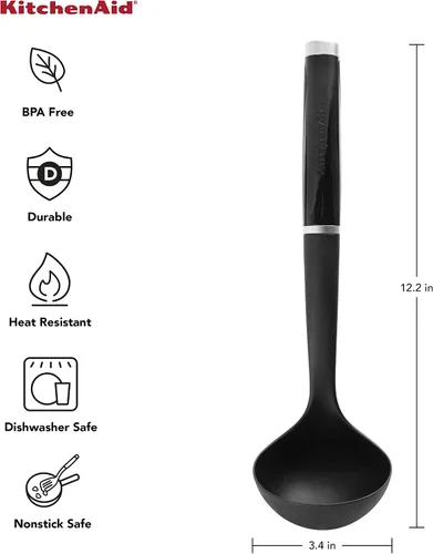 Vista 2 de KitchenAid - Cucharón de sopa clásico, tamaño único, negro 2 (paquete de 12)