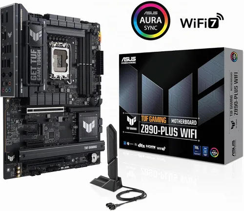 Vista 7 de ASUS TUF Gaming Z890-PLUS WiFi Z890 LGA 1851 ATX Placa base, Intel® Core™ Ultra Series 2 Ready, Intel® Core™ Ultra Series 2 Ready, AI avanzado listo