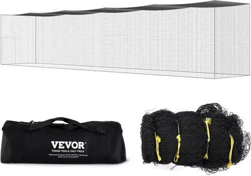 Vista 12 de VEVOR Jaula de bateo de béisbol,Red profesional de entrenamiento de bateo de béisbol de sóftbol,Red de entrenamiento de bateo de PE cerrada de alta
