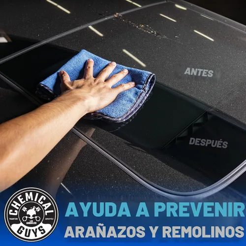 Vista 7 de Chemical Guys Toallas de microfibra de grado profesional para automóviles, color azul, 16 x 16 pulgadas, ultra suaves y sin arañazos, para camiones