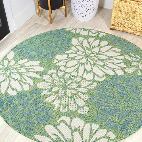 Vista 24 de JONATHAN Y Alfombra Corredor de Tejido Texturizado Floral para Interiores y Exteriores 2X8 Marrón/Crema, Zinnia Moderna para Patio Trasero, Patio
