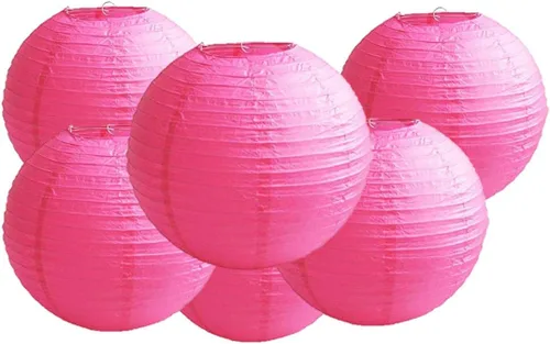Vista 33 de Paquete de 6 linternas redondas de papel, decoración de boda y fiesta de cumpleaños (azul bebé, 4 pulgadas/3.9 in)
