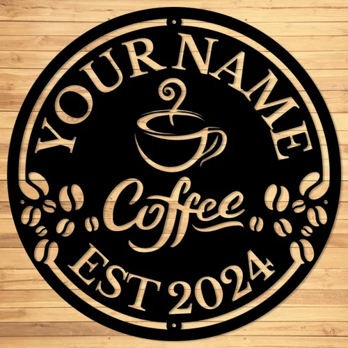 Vista 19 de Letreros metálicos con nombre de barra de café personalizados, letrero de metal de la casa de café soldado, letreros de cobertizo personalizados