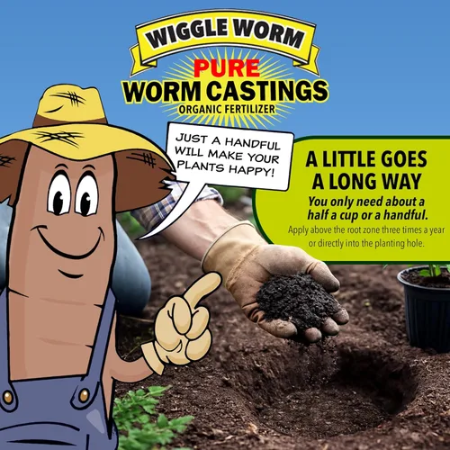 Vista 4 de Wiggle Worm Fertilizante de Humus de Lombriz 100% Puro Orgánico Denso en Minerales, 30 libras - Mejora la Fertilidad del Suelo y la Aireación