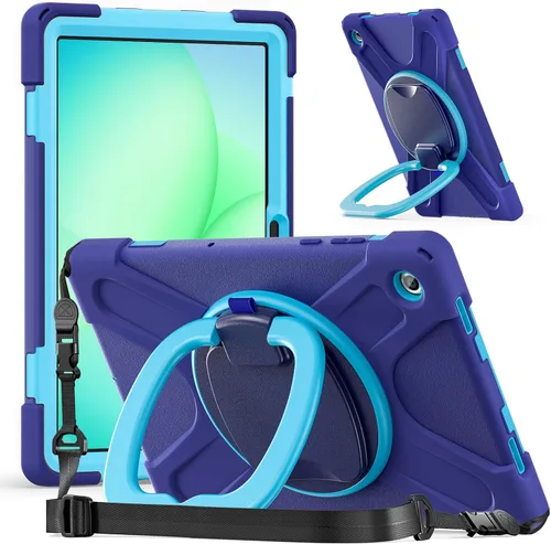 Vista 121 de 360 Rotation Case for Galaxy Tab ActivePro/Tab Active4 Pro/Active 5 Pro 10.1" Sturdy Cover Rotate Ring Stand Shoulder Carrying Strap Hand Strap