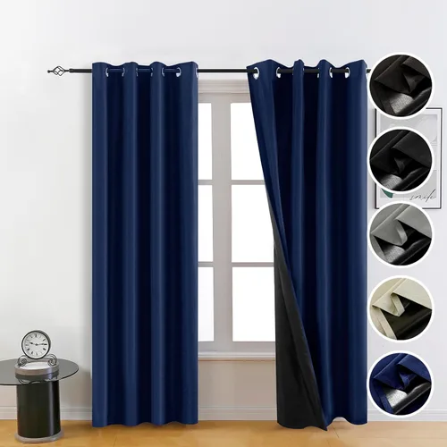 Vista 11 de Cortinas opacas 100% beige para dormitorio, cortinas de oscurecimiento de habitación de 84 pulgadas, cortinas opacas para sala de estar, cortinas