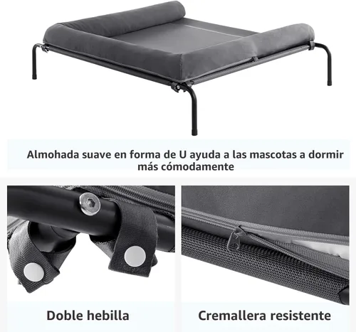 Vista 4 de WESTERN HOME Cama Elevada Refrescante para Perros Grandes, Cama Elevada Portátil para Interiores y Exteriores con Malla Transpirable, Hamacas/Catres