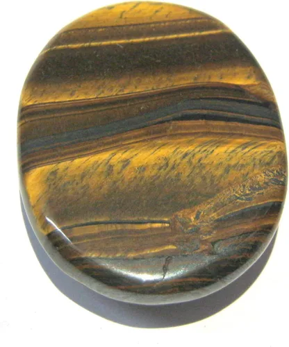 Vista 2 de Ojo de Tigres de 1.5 pulgadas de bolsillo de piedra cabujón de cristal curativo positivo regalo de energía positiva Reiki Feng Shui